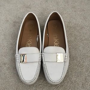 calvin klein white loafers